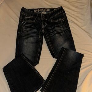 Hydraulic Black Boot Cut Jeans with Faded Details vintage 2000s